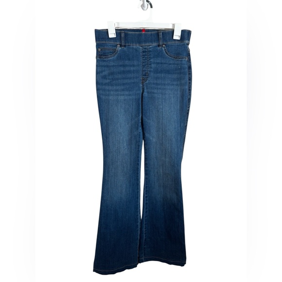 SPANX Jeans Blue Flare Leg High Waist Denim Size M - Picture 2 of 13